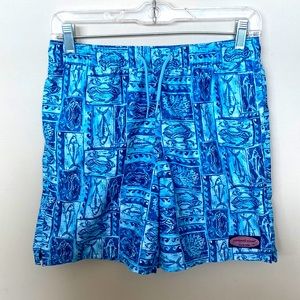 Vineyard Vines Boys Woodblock Sea Life Chappy Trunks Size M (12-14)